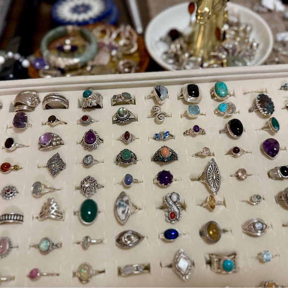 Jewelry - Elegant Silver and Gemstone Ring Collection